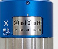 Magnification and operation range viewing window.